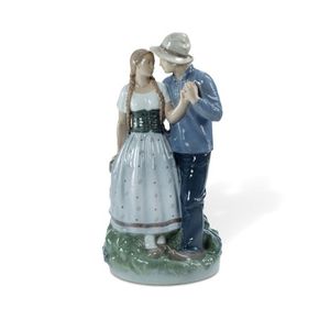 Large Royal Copenhagen 'Henrik & Else' figure group. Height 44&hellip;