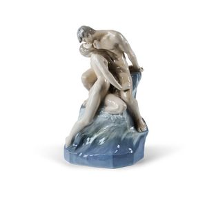 Royal Copenhagen porcelain figure group. 'Wave and Rock'.&hellip;