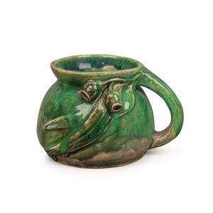 Alison Davidson green glazed pottery jug with applied gumnuts&hellip;