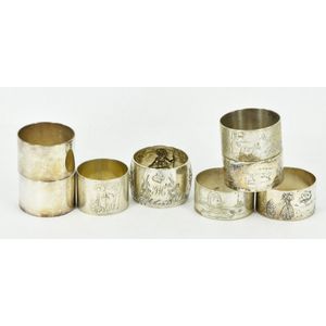 Eight late 19th century napkin rings, comprising a Scottish&hellip;