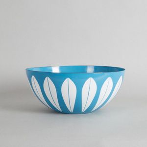 Enamel Bowl, Cream/Leaf