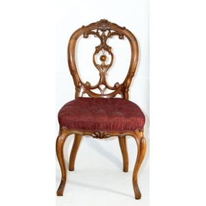 A set of six Victorian walnut cameo back chairs 19th century
