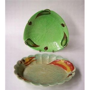 Two Carlton Ware leaf dishes with Australian Gumnut motif