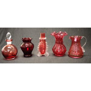 Ruby Glass Tableware Set - Scent Bottles - Costume & Dressing Accessories