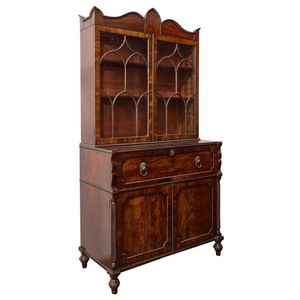 A Regency mahogany secretaire library bookcase, probably&hellip;