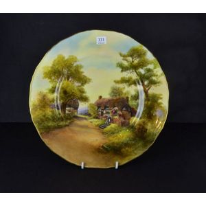 Hand-painted Royal Worcester cabinet plate, Rushton, c.1940