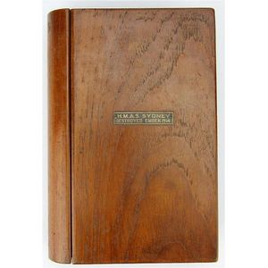 H.M.A.S. Sydney Emden 1914 oak cigarette box purportedly from…