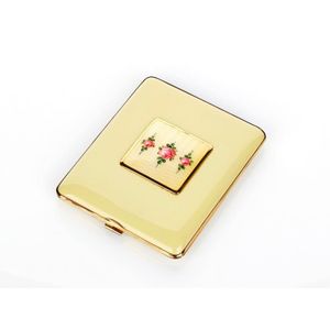 French yellow enamel cigarette case of rectangular shape with…
