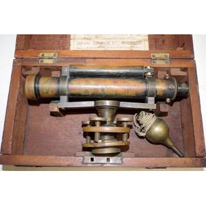 Boxed vintage brass theodolite level marked for Flavelle…