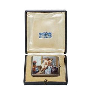 A Continental silver and enamel cigarette case, circa 1925, the…