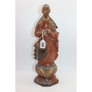 Antique Spanish statue, hand painted carved wooden religious…