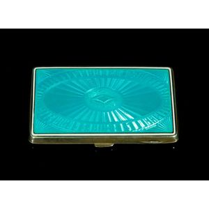 Bastaille enamel & sterling silver cigarette case. Marked '935'.…