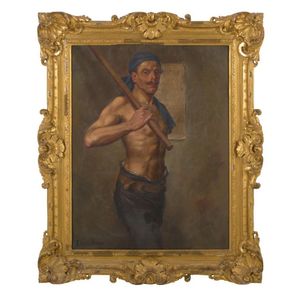 Ellis Silas, (1885-1972), a portrait of a working man, oil on…