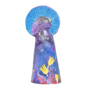 Jesus Tellosa (Mexico 1936-2012) angel and flowers, painted…