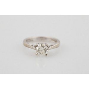 18ct white gold solitaire diamond ring four claw set modern… - Rings ...