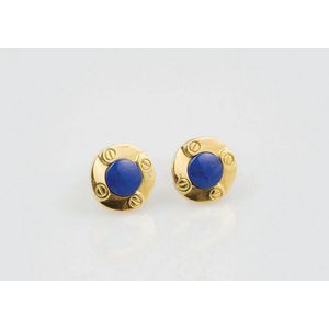 Van Cleef & Arpels boxed 18ct and lapis cuff-links