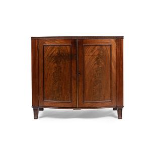 A Georgian bow front two door cabinet with book-matched flame&hellip;