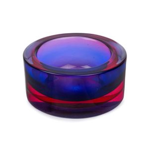 Seguso, sommerso glass bowl by Flavio Poli in red, blue and…