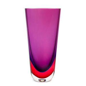 Seguso, sommerso tri-colour vase in red, blue and mauve by…