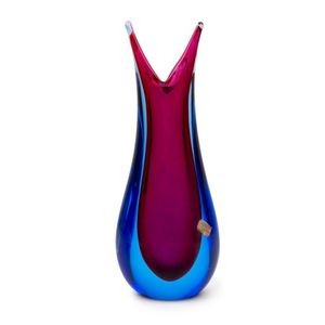 Seguso, sommerso Murano glass vase in purple and blue by Flavio…