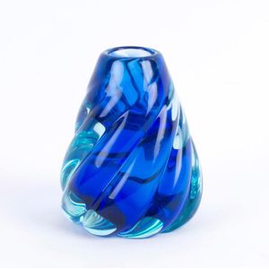 Seguso, blue sommerso Murano glass candlestick, circa 1950'…