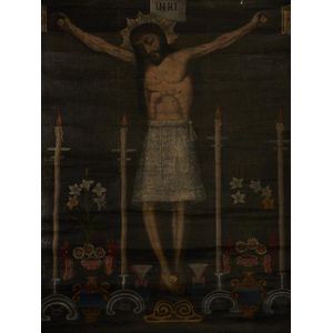 An 17th century attributed Bolivian Iconographic painting,…