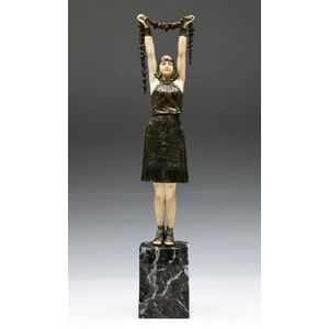 Demetre Chiparus 'First Flowers' figural study, France c.1925,…
