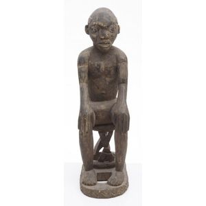 Bamileke Chief's Commemorative Wooden Figure, Cameroon - Figures/Groups ...