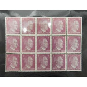 A block of mint Adolf Hitler World War II stamps 15x 6rf Mnh,…