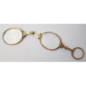 Victorian 10carat yellow gold pair lorgnettes folding form,…
