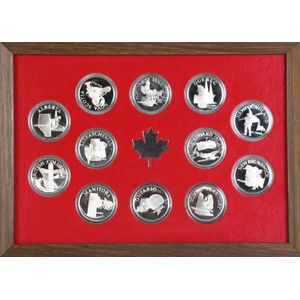 Cased set of 12 Canadian sterling silver coins of 'The…