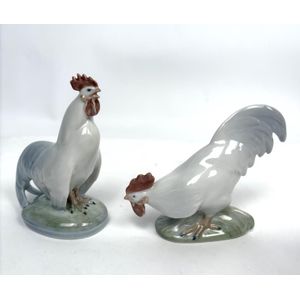 Two Royal Copenhagen, Denmark porcelain figures of Rosters, no.&hellip;