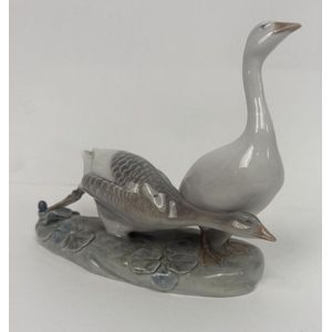 A Royal Copenhagen, Denmark porcelain figure of two geese, no.&hellip;