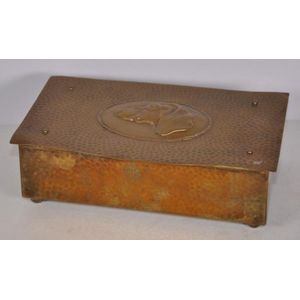 Vintage hand beaten brass cigarette box hand beaten lid with…