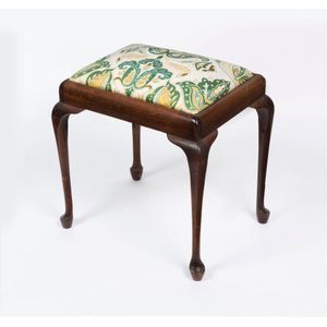 A Queen Anne style Australian blackwood dressing table stool,&hellip;