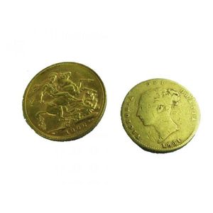 Sovereign and half sovereign one 1906 Perth mint sovereign…
