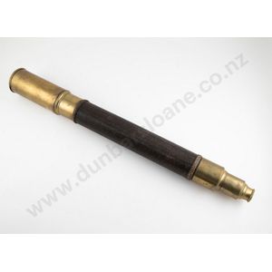 Large Victorian brass and leather bound naval telescope