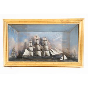 A diorama of the full rigged iron ship the British Envoy built…