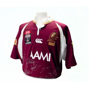 State of Origin – Queensland Maroons - The Greatest Triple Signed #6 Jersey, Taylormade Memorabilia