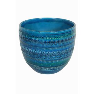 Bitossi Rimini Blue Glazed Ceramic Pot by Aldo Londi - Zother - 20th ...
