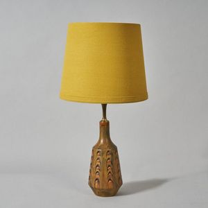 A Bitossi table lamp, ceramic body in skittle form with scale&hellip;