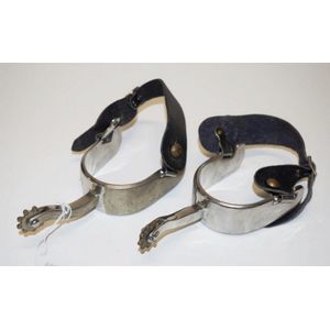 Pair decorative equestrian spurs with revolving metal spurs, to…