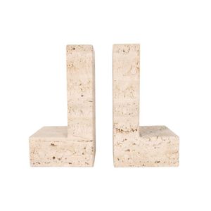 Pair of bookends Travertine by Fratelli Maqnnelli, Italy circa…