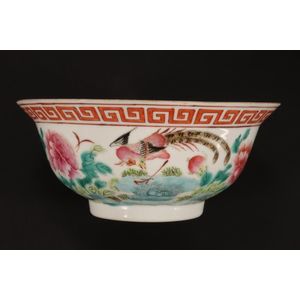 Chinese famille rose porcelain bowl, with a spreading lip, with…