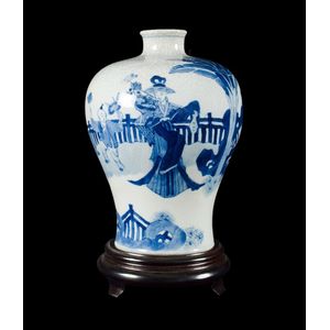 Chinese soft paste Meiping form vase. With underglazed blue&hellip;