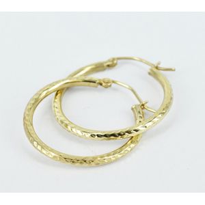 A pair of 9ct yellow gold hoop earrings, lightly embossed.&hellip;