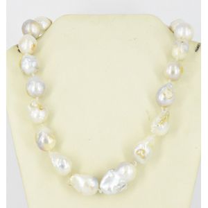 ddh003807 Real 12 14mm Natural South Baroque White Pearl Necklace necklac neckla