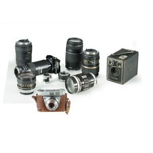 Various Cameras and accessories. Kodak Retinette Eia; Brownie:…