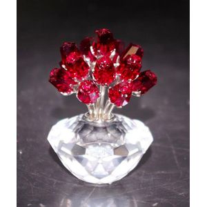 Swarovski Crystal Rose Vase Figurine (Jubilee Edition) - European - Glass