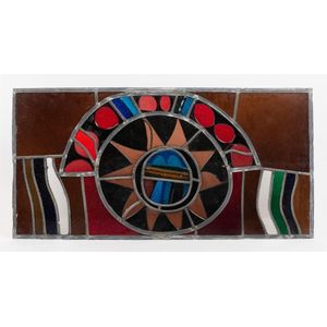 Les Kossatz (1943-2011), a leadlight door surround with…
